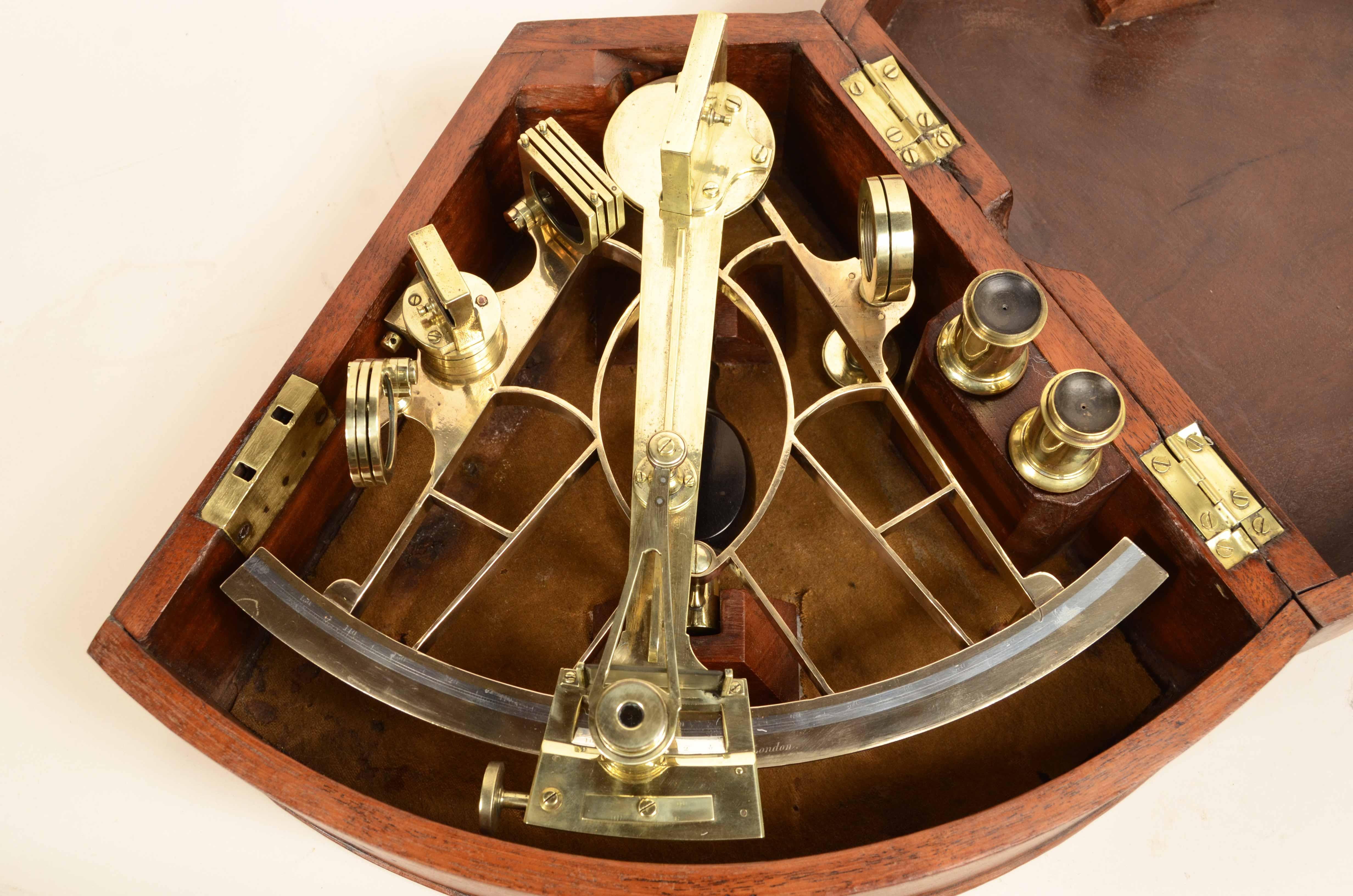 19th Century Brass sextant signed Imray & Son 89 & 102 Minories London mid-19th century For Sale