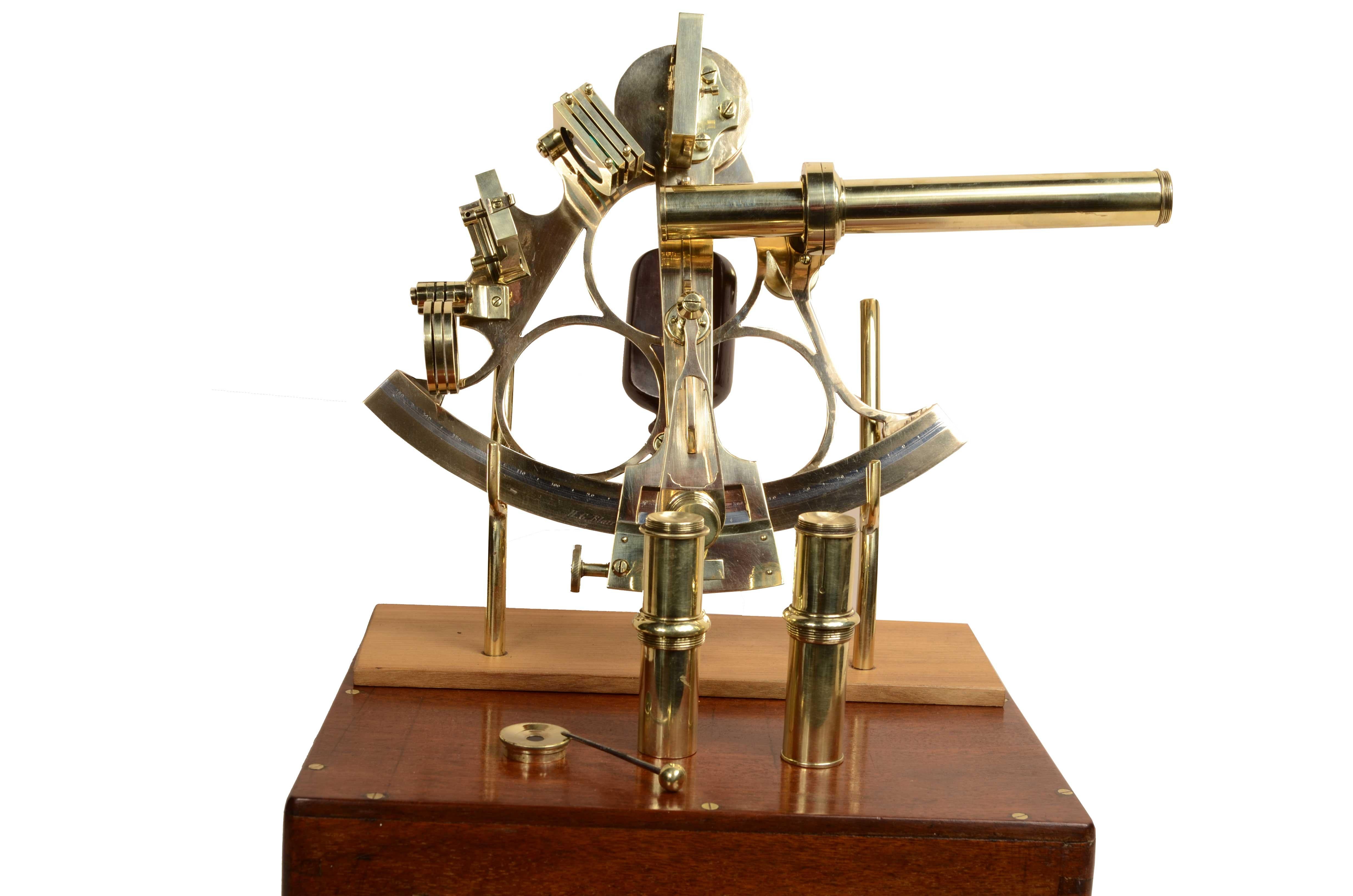 Brass sextant H.G. Blair & Co 53, James St. Cardiff second half of the 19th century In Good Condition In Milan, IT