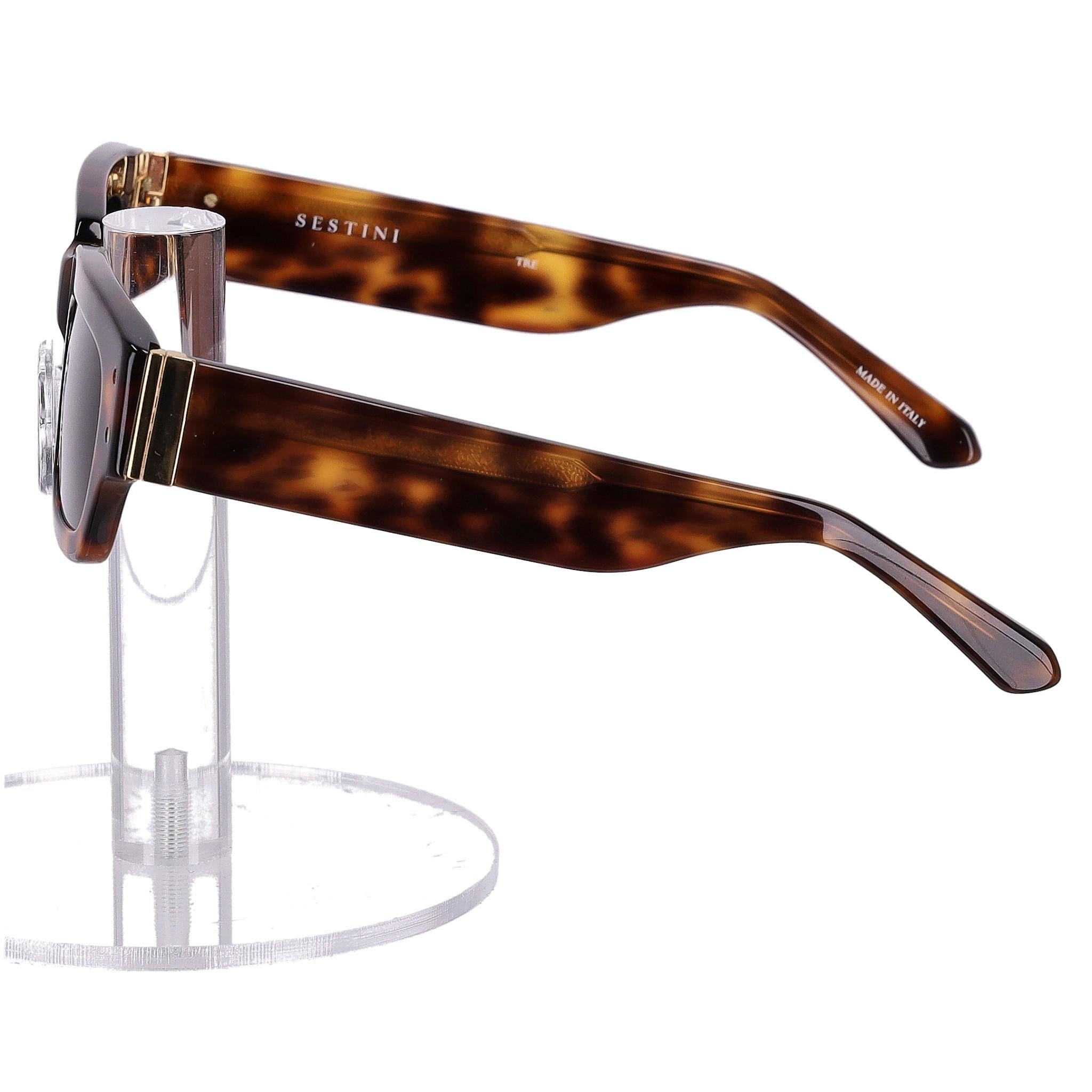 Brown Sestini Tortoiseshell Square Sunglasses