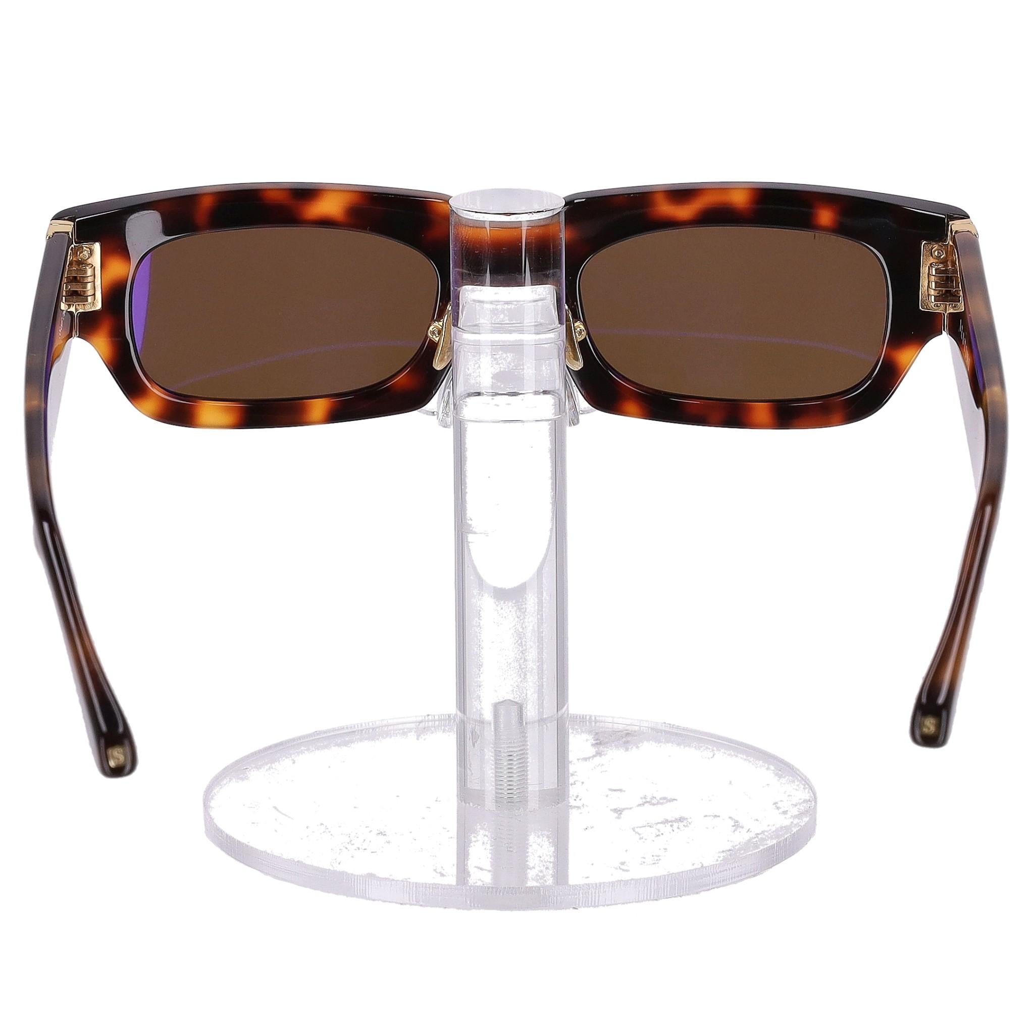 Sestini Tortoiseshell Square Sunglasses In Excellent Condition In London, GB