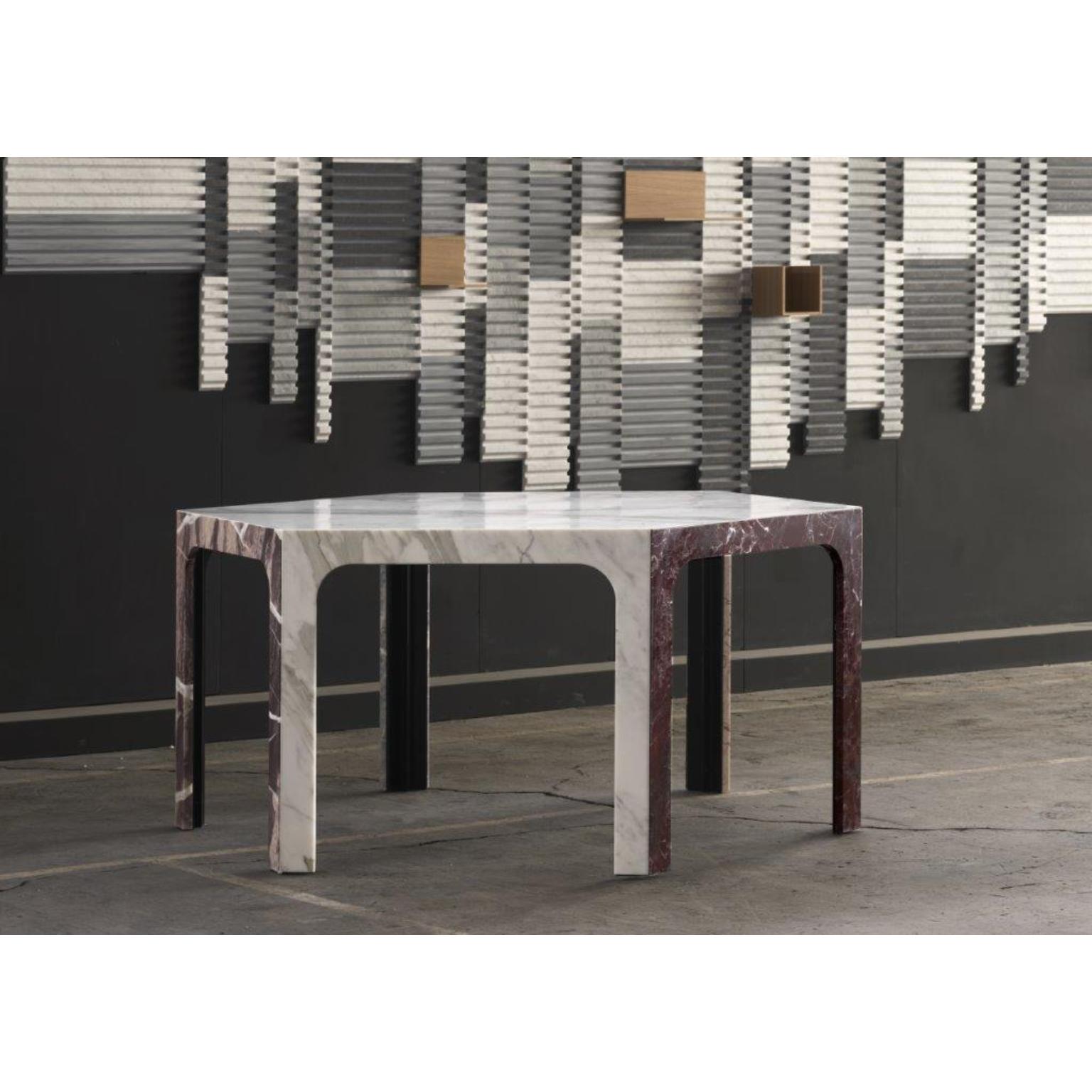 Sesto C Hexagonal Dining Table in Calacatta & Bardiglio Marble by Bufalini Marmi Siglo XXI y contemporáneo en venta