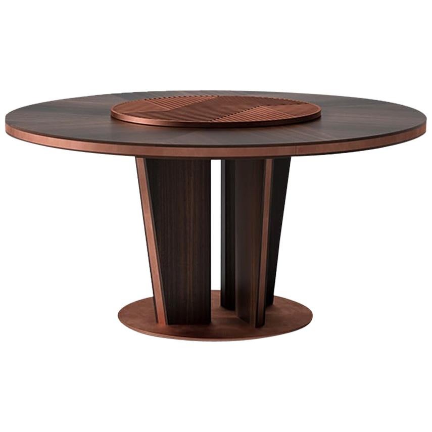 Sesto Senso Round Dining Table with Lazy Susan For Sale