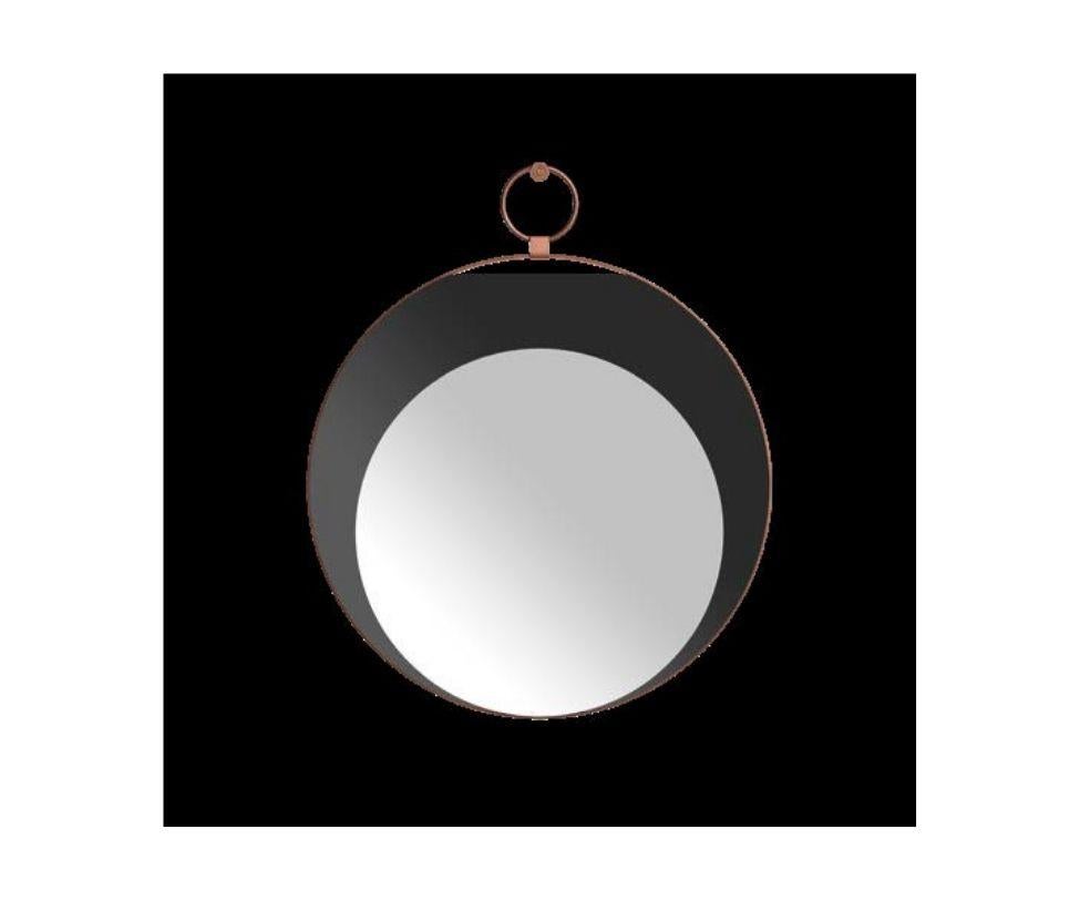 Modern Sesto Senso Round Mirror with Metal Frame