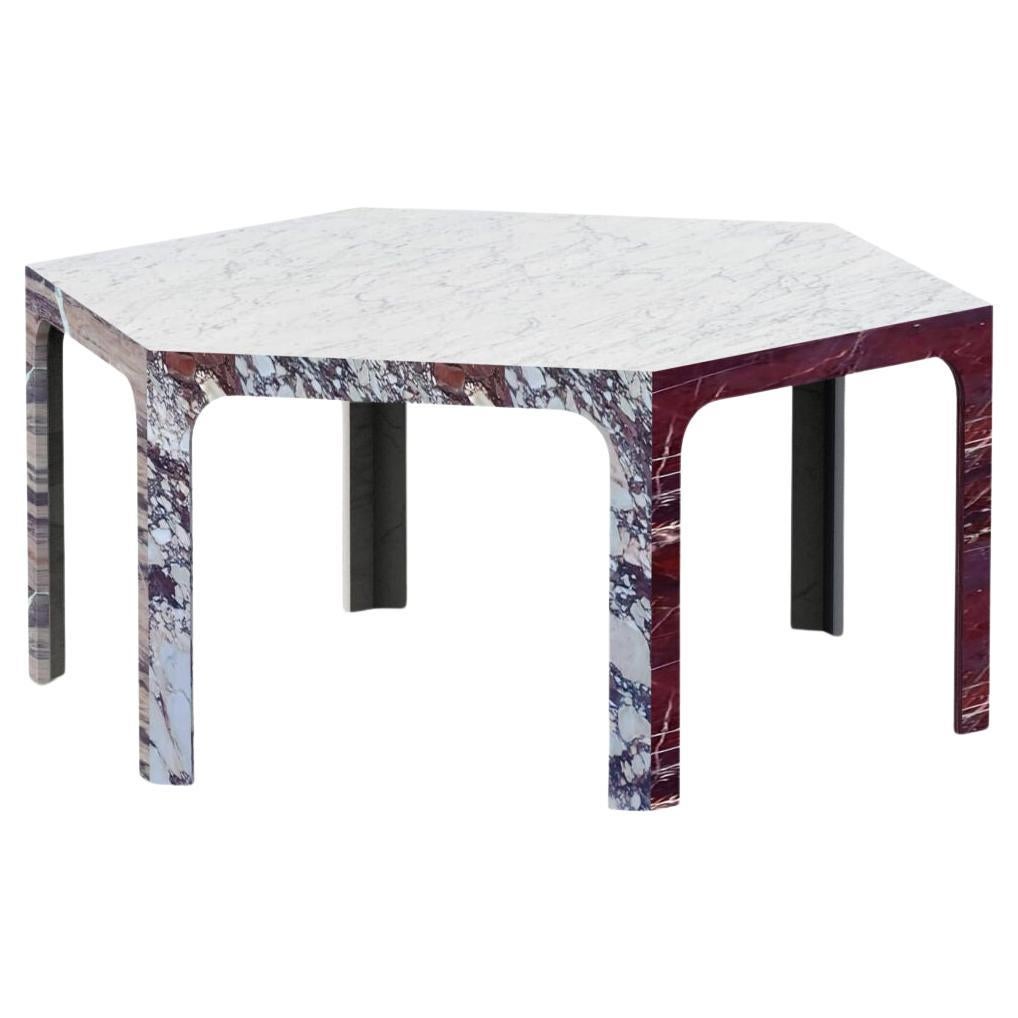 Sesto TSB Hexagonal Dining Table in Various Marbles by Bufalini Marmi