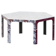 Sesto TSB Hexagonal Dining Table in Various Marbles by Bufalini Marmi