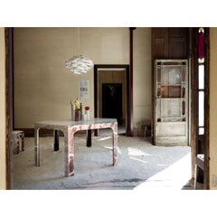 Sesto TSD Hexagonal Dining Table in Blu Belgio Marble by Bufalini Marmi