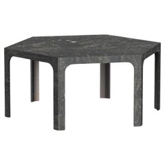 Sesto TSD Hexagonal Dining Table in Blu Belgio Marble by Bufalini Marmi