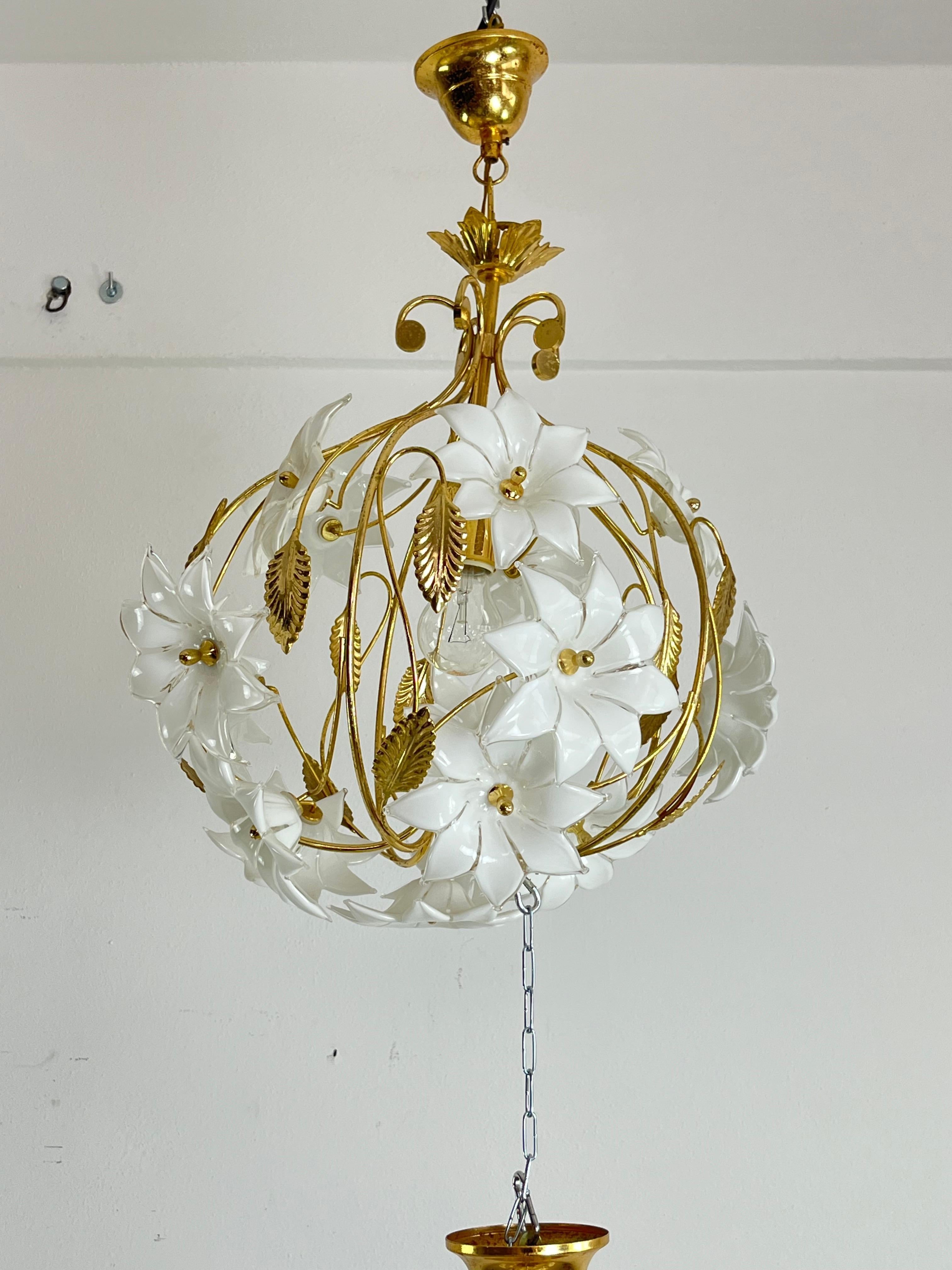Fine XX secolo Set di 2 lampadari in vetro di Murano  1970s in vendita