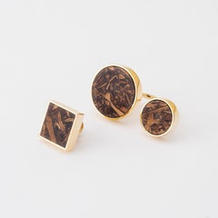 Set 1, Lua Ring & Terra Lapel Pin in Gold Plated Brass by VIKA TONU x MATTER