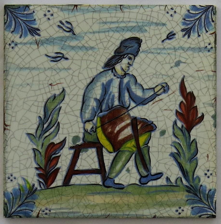 Set of Eleven Ceramic Wall Tiles by Servais of Germany Set 1, circa 1950 4