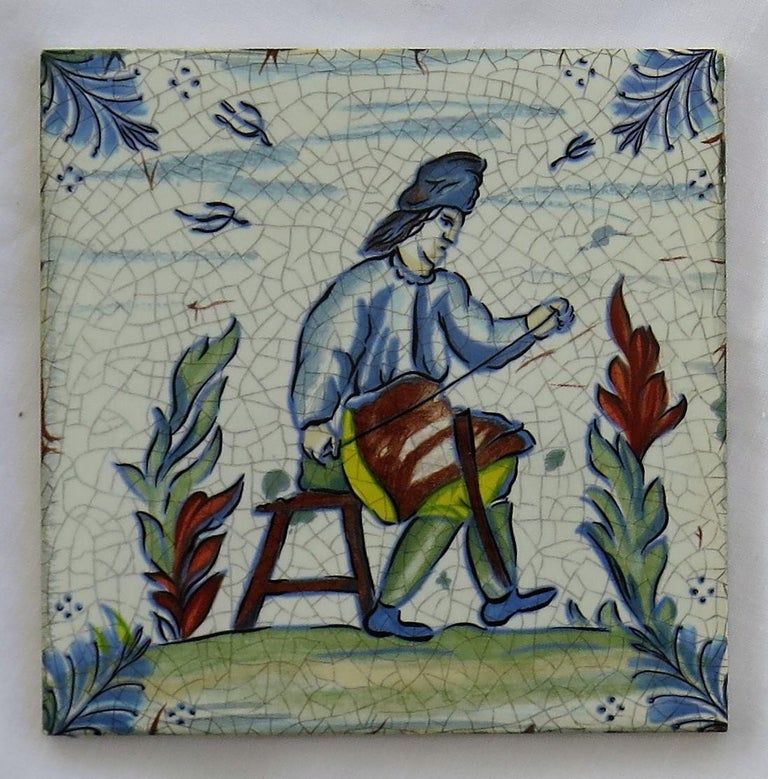 Set of Eleven Ceramic Wall Tiles by Servais of Germany Set 1, circa 1950 3