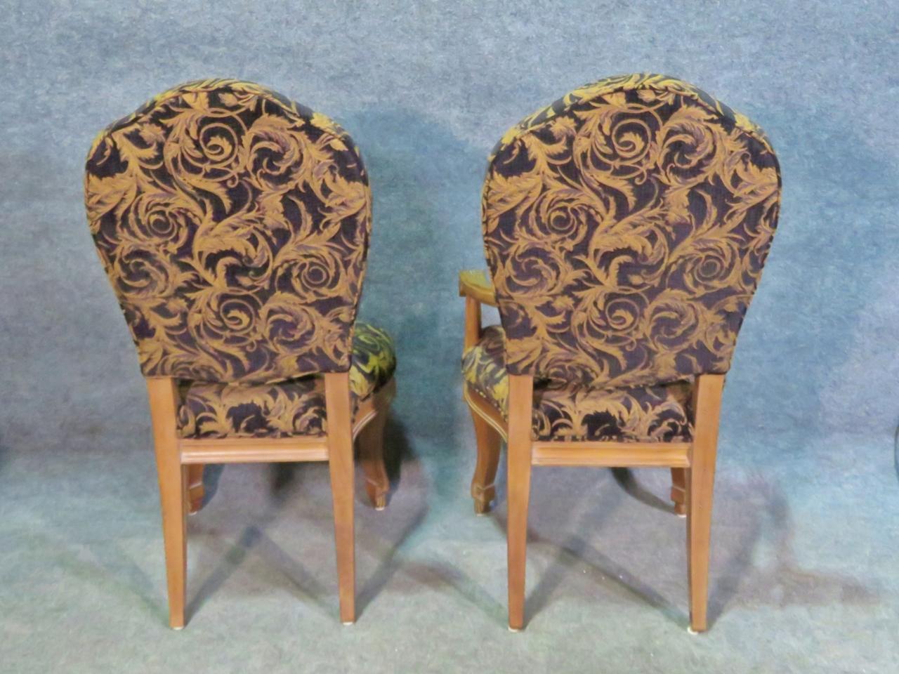 Set 10 Carved French Louis XV Dining Chairs Circa 1990 In Good Condition For Sale In Swedesboro, NJ
