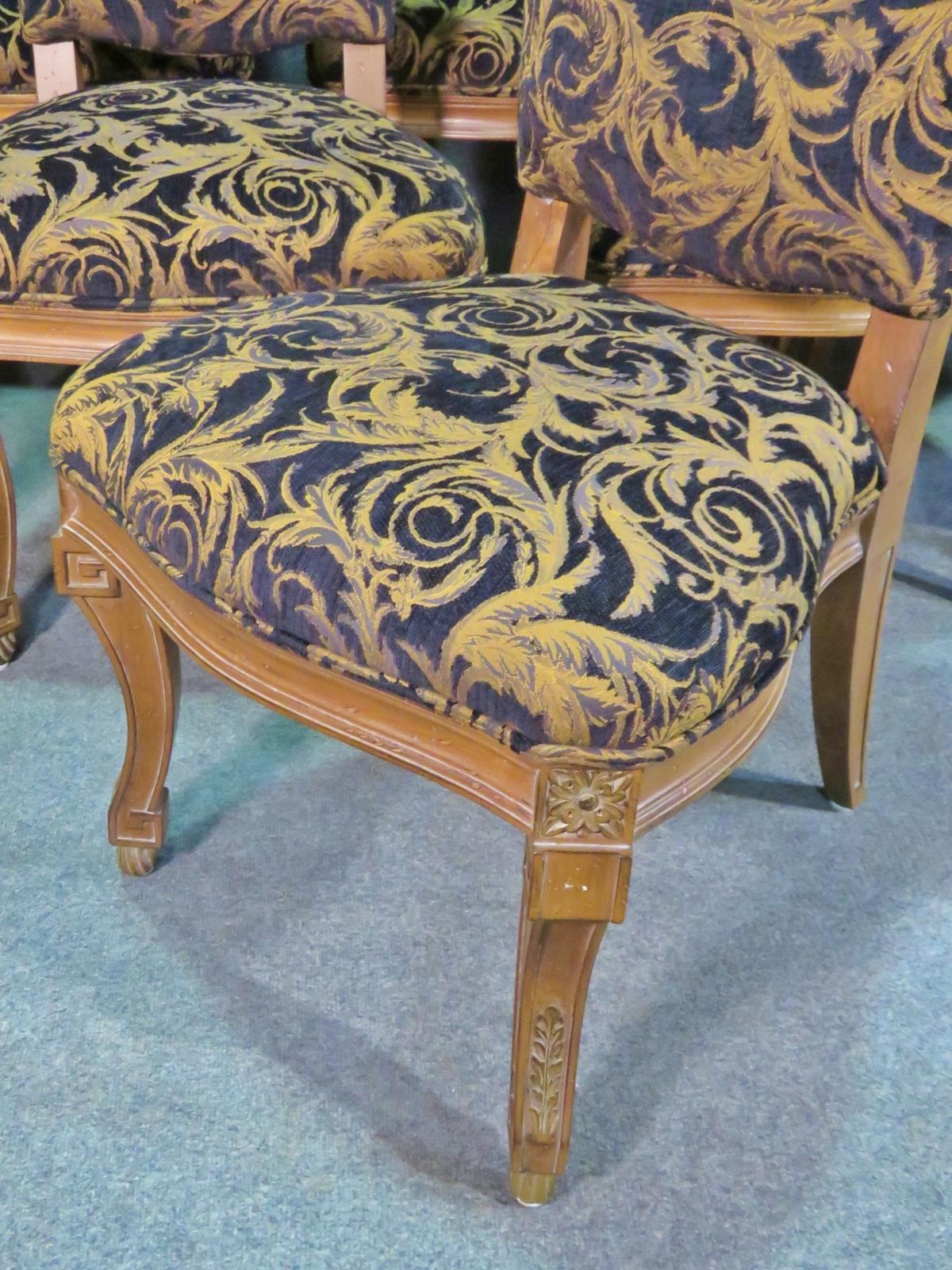 Late 20th Century Set 10 Carved French Louis XV Dining Chairs Circa 1990 For Sale