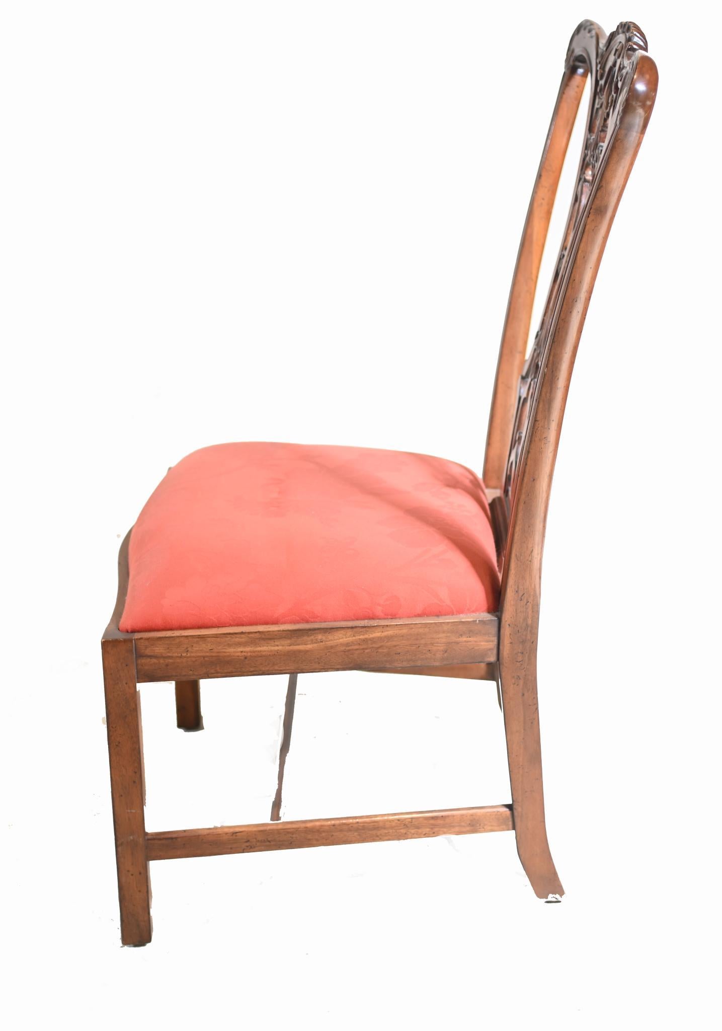 Set 10 Chippendale Dining Chairs Mahogany For Sale 3