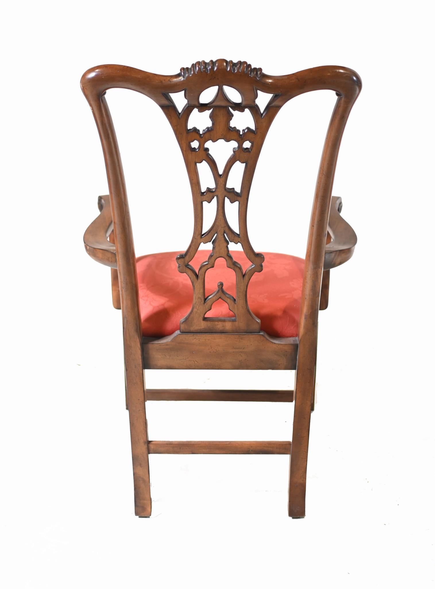 Set 10 Chippendale Dining Chairs Mahogany For Sale 4