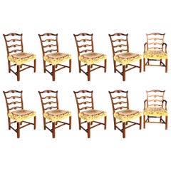 Set 10 Chippendale Mahogany Dining Chairs, circa 1770