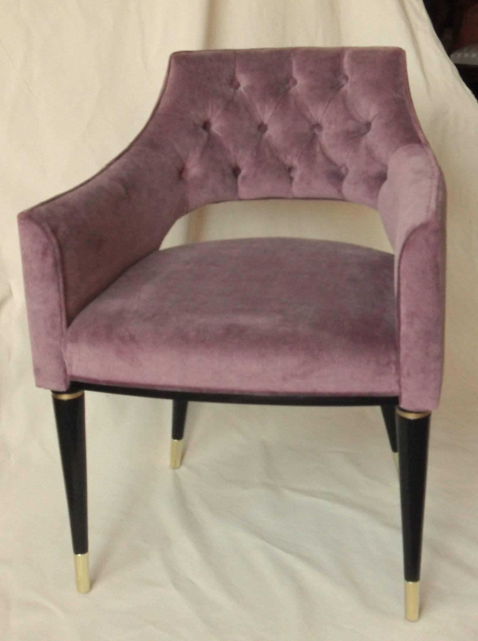 Contemporary Set, 10 Dining Armchair, Tufted Velvet, Midcentury Style, Luxury Details Must Go