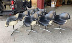Set of 10 Eames Padded Arm Shell Swivel Chairs, Herman Miller/ Alum Star Base