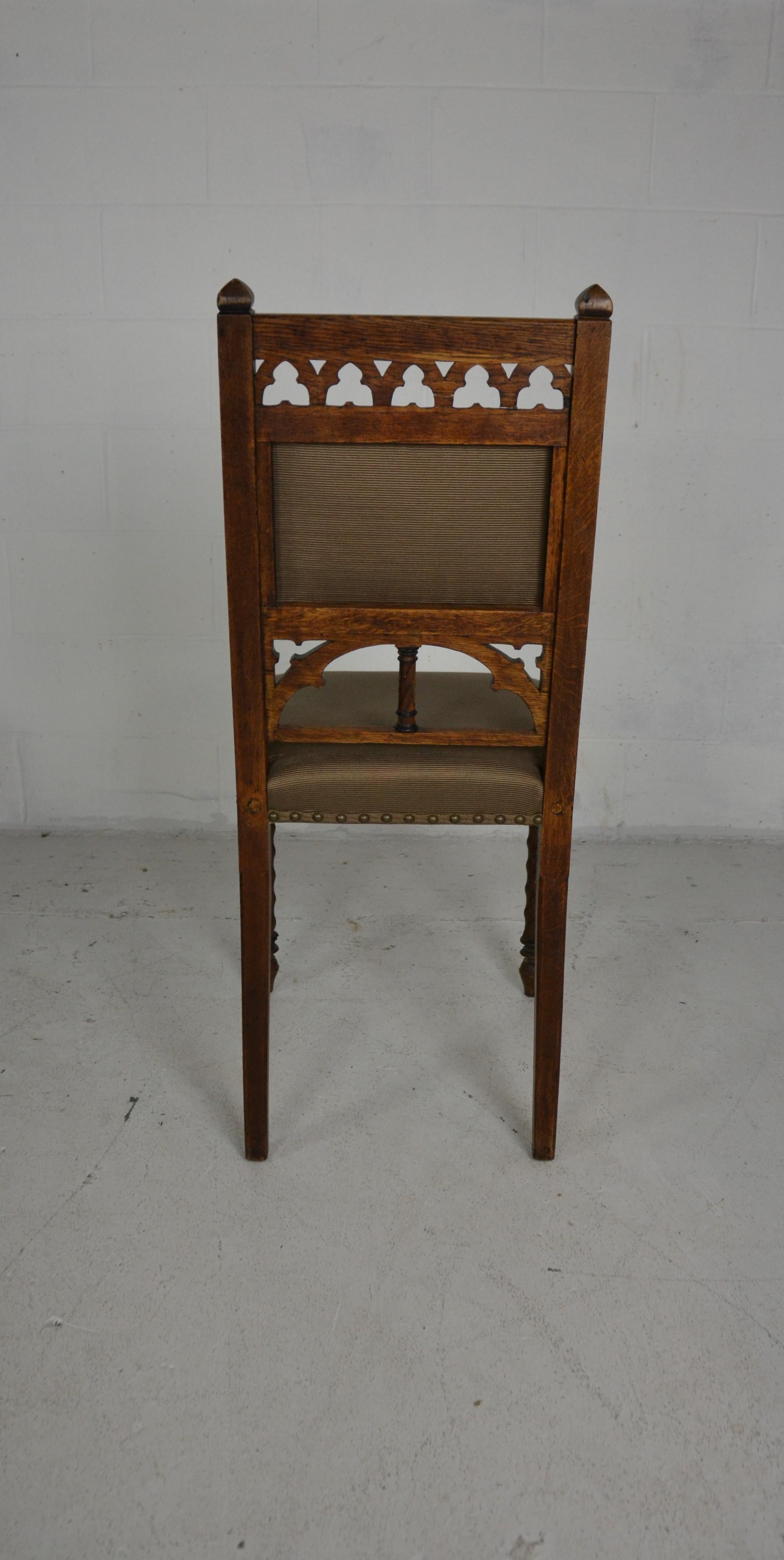 British Set of 10 Gothic Style Dining Chairs