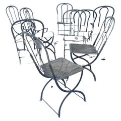 Set 10 Iron / Metal French Bistro Cafe Chairs.. Classic Design..
