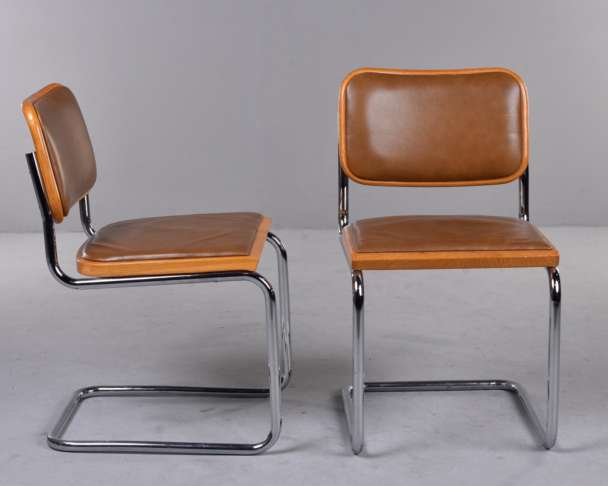 Set 10 Knoll Breuer Chairs in Chrome Beech and Leather 1