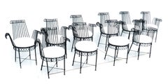 Set of 6 Mathieu Matégot Cap D’ail Wrought Iron Dining Room Chairs Outdoors