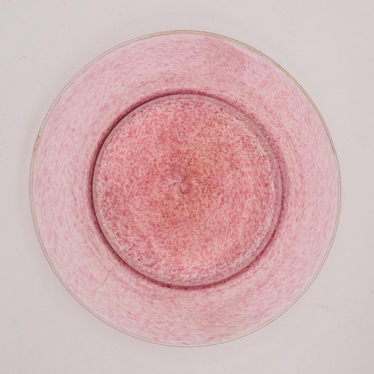 pink glass plates