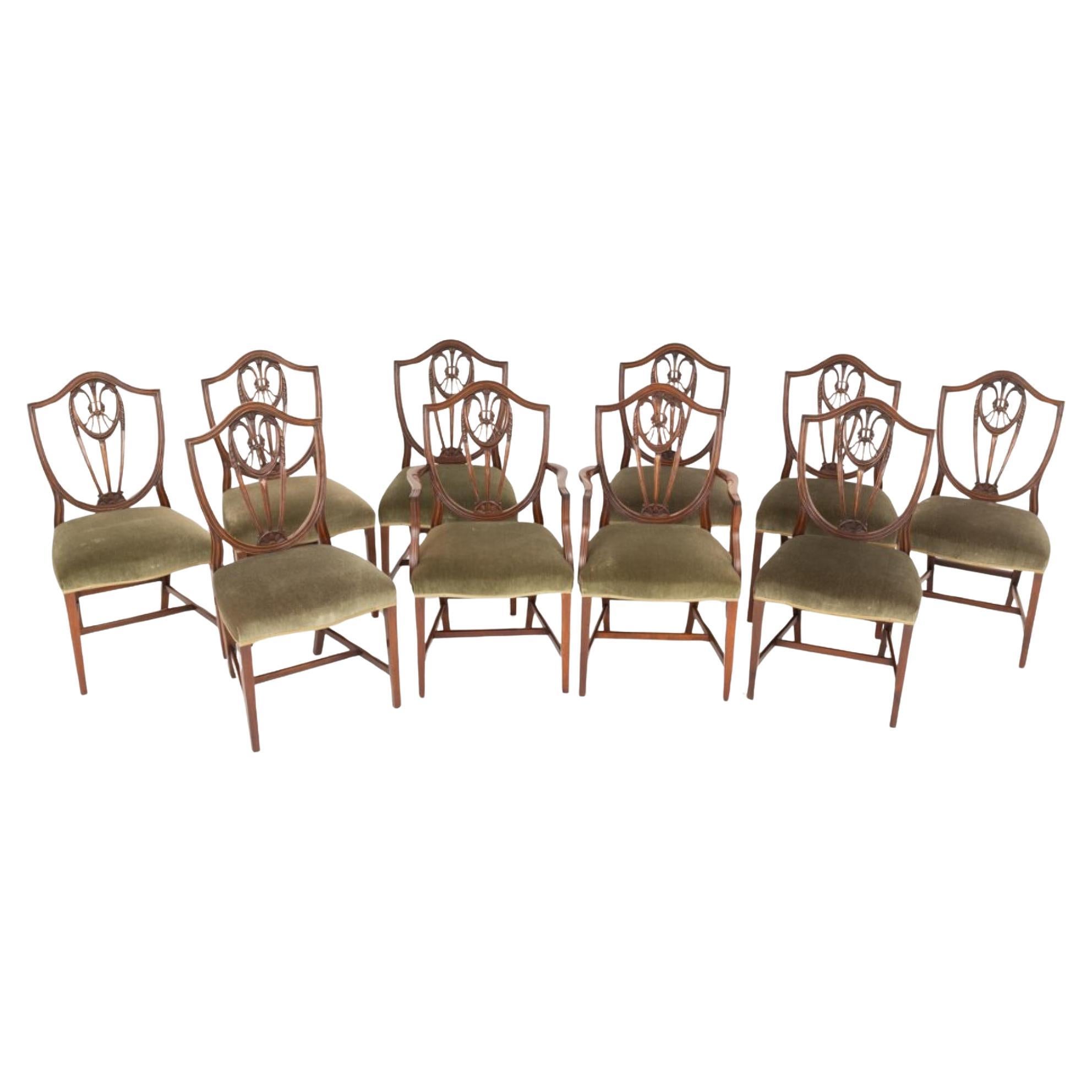 Juego de 10 Sillas de Comedor Príncipe de Gales Caoba