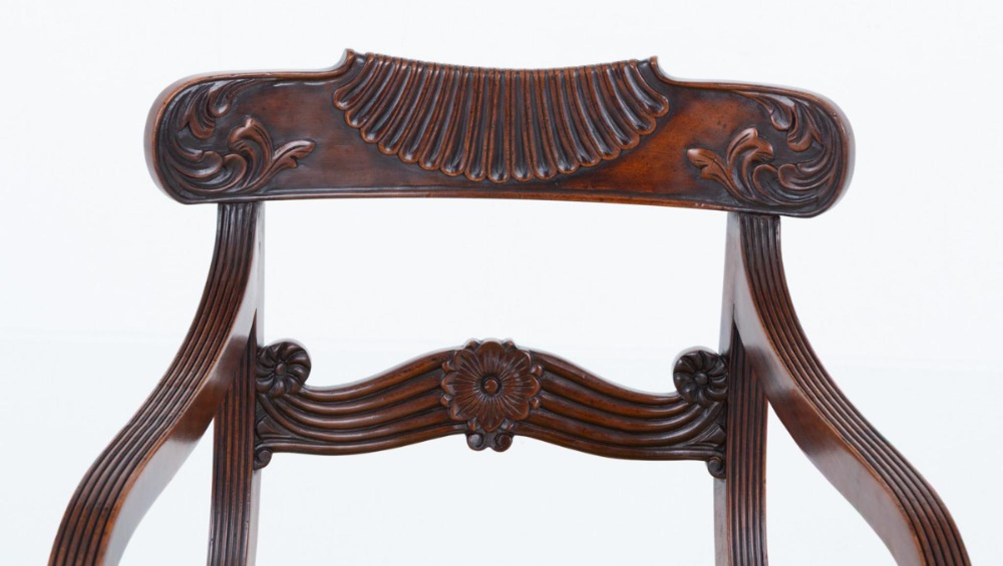 Set 10 Regency Dining Chairs Mahogany Revival For Sale 3