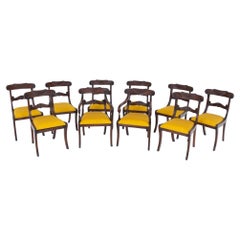 Antique Set 10 Regency Dining Chairs Mahogany Revival