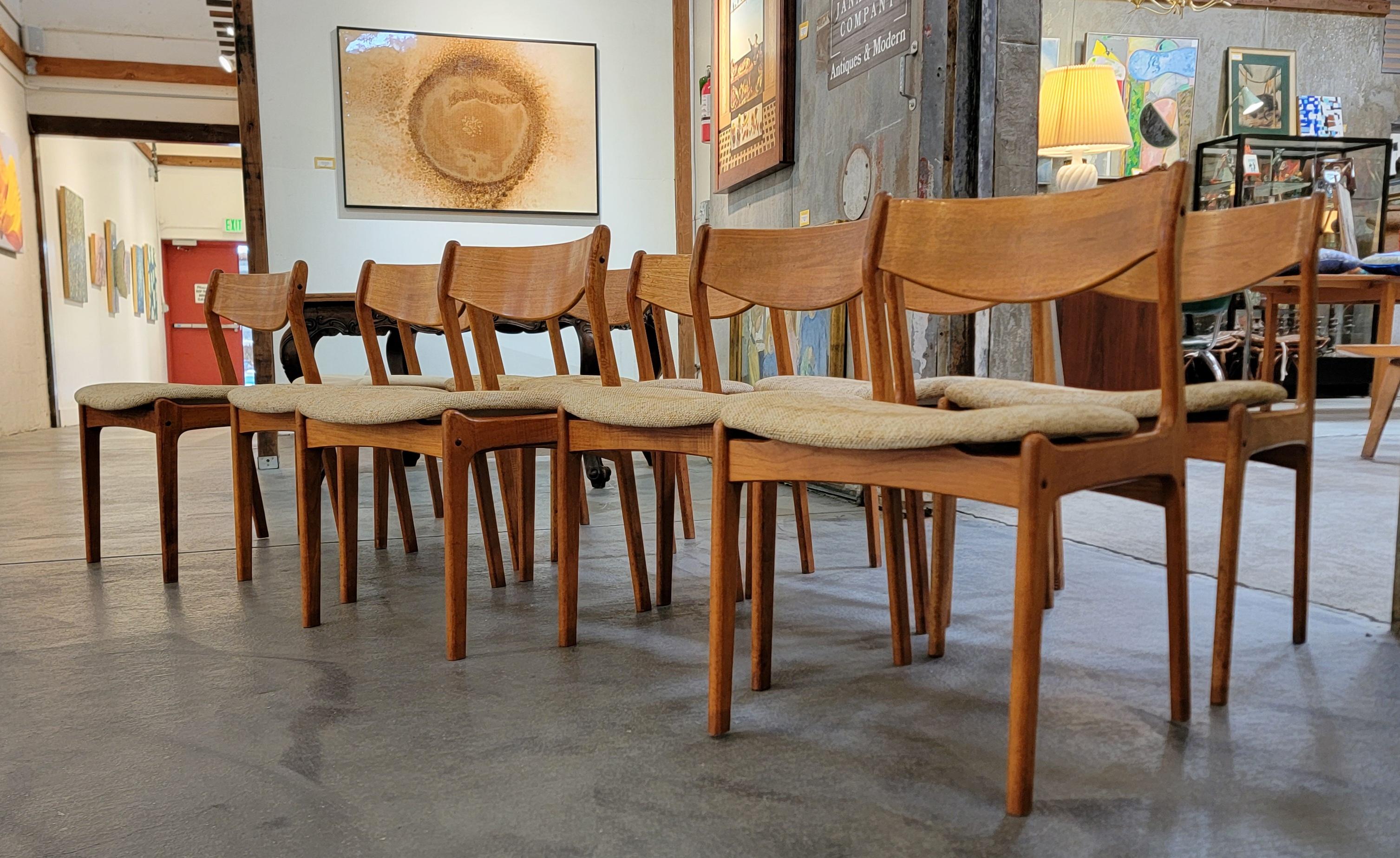 SET 10 Teak Dining Chairs by P. E. Jorgensen for Farso 5