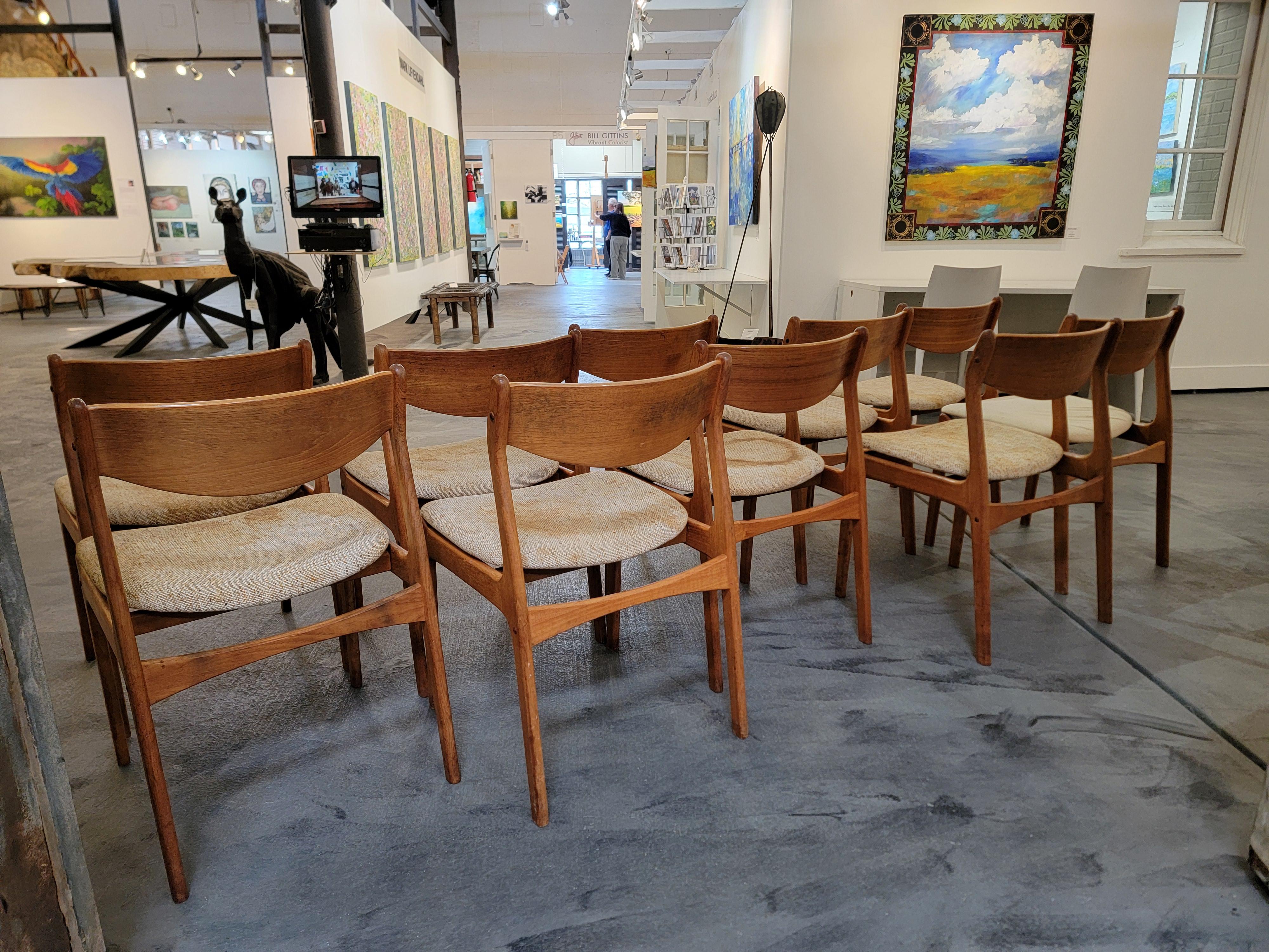 Set de 10 chaises de salle à manger en teck de P. E. Jorgensen pour Farso en vente 5