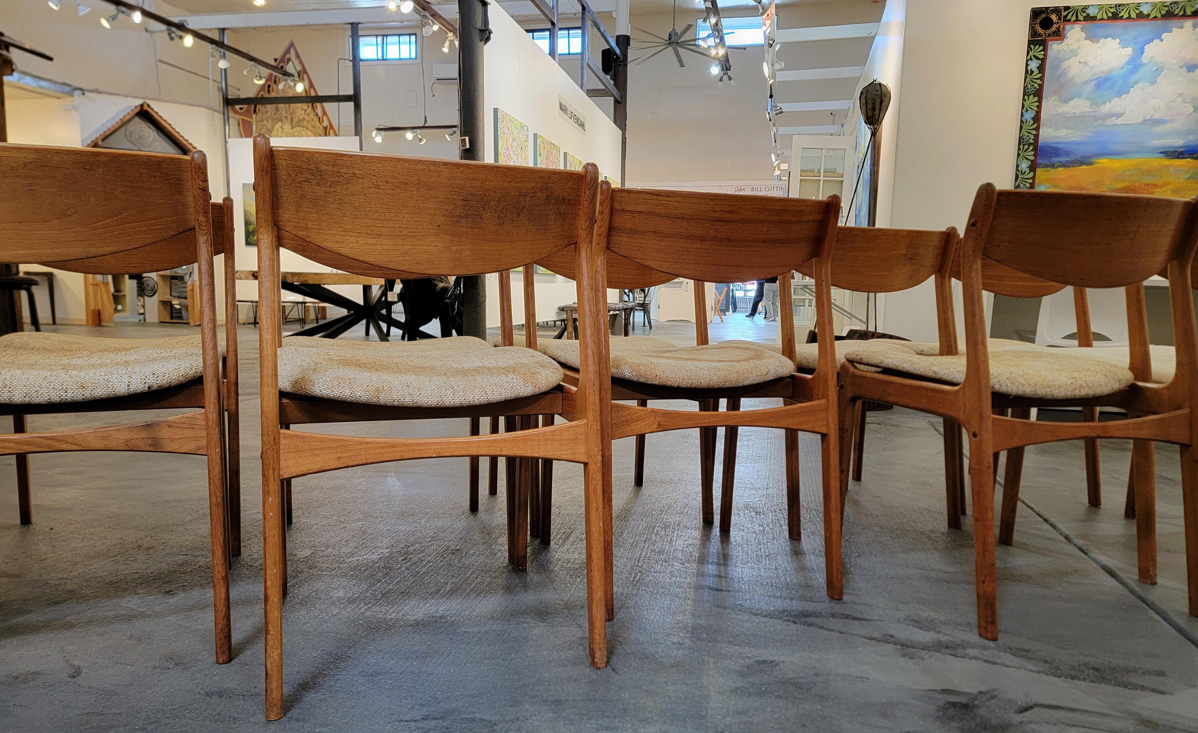 SET 10 Teak Dining Chairs by P. E. Jorgensen for Farso 7