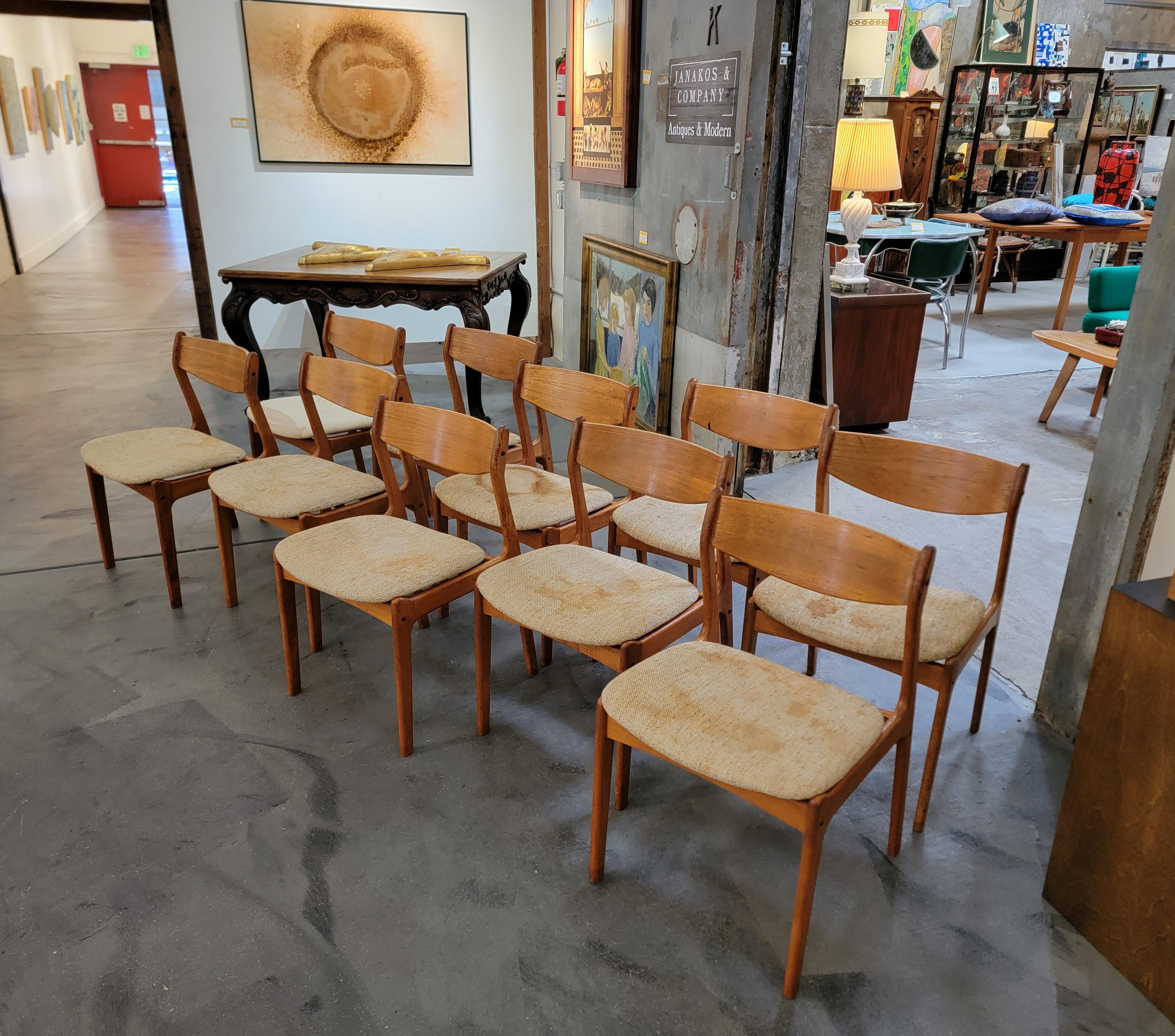 SET 10 Teak Dining Chairs by P. E. Jorgensen for Farso 9