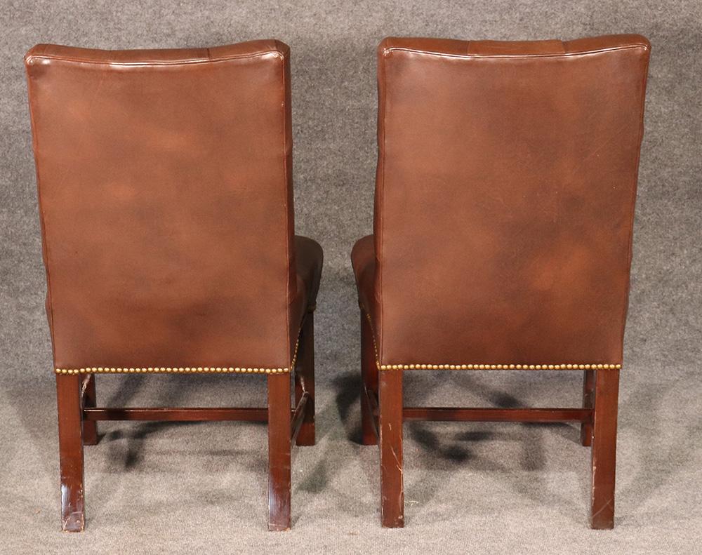 leather tufted dining chair