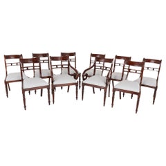 Set 10 William IV Dining Chairs Mahogany Revival