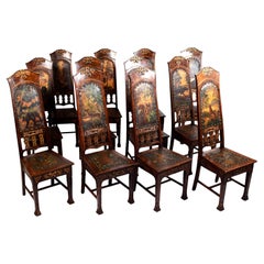 Set 12 Art Nouveau Dining Chairs