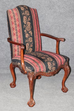 Set 12 Carved Georgian Chippendale Style Carved Mahogany Dining Chairs Karges