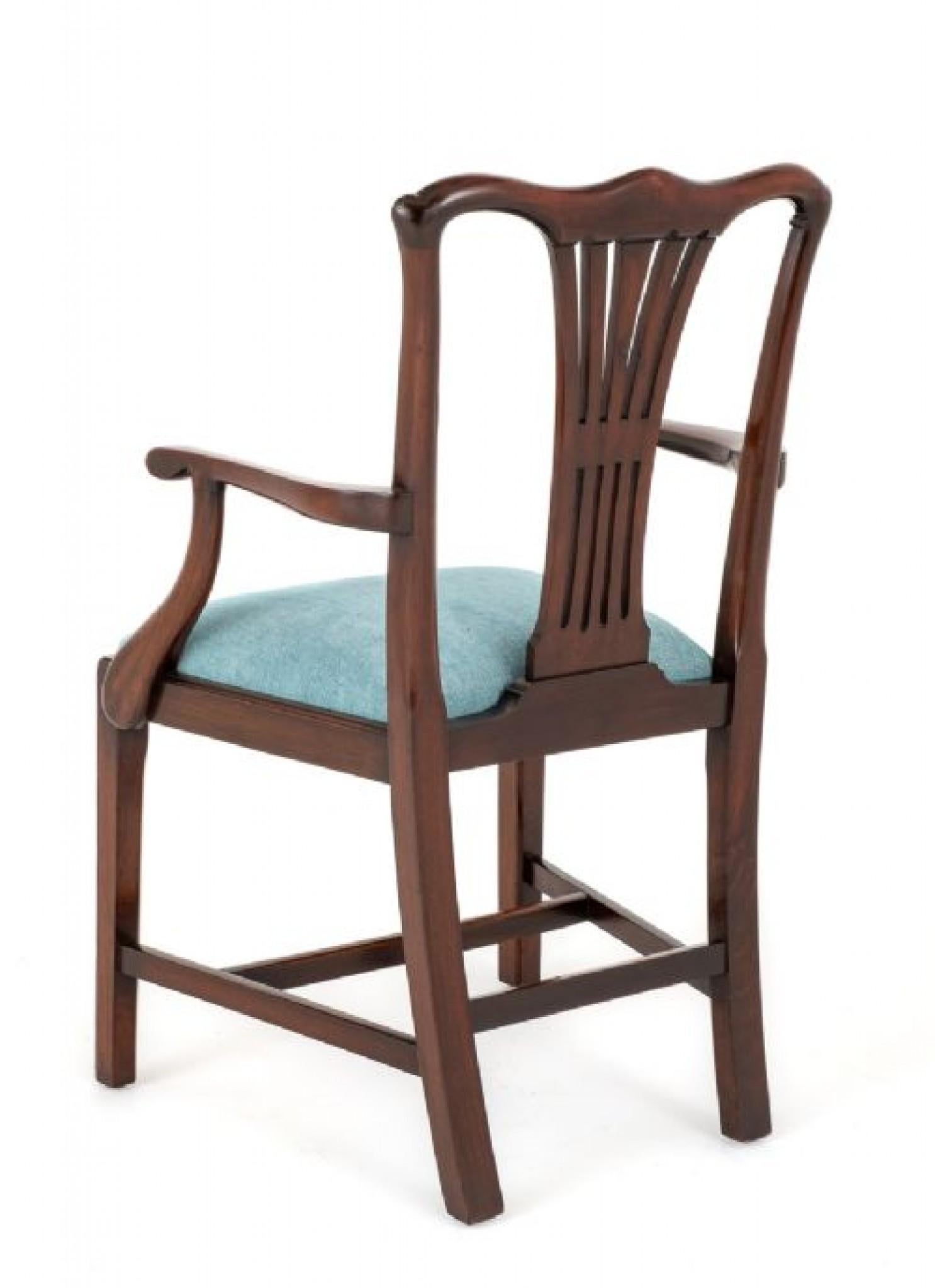 Late 19th Century Set 12 Chippendale Dining Chairs Mahogany, 1890
