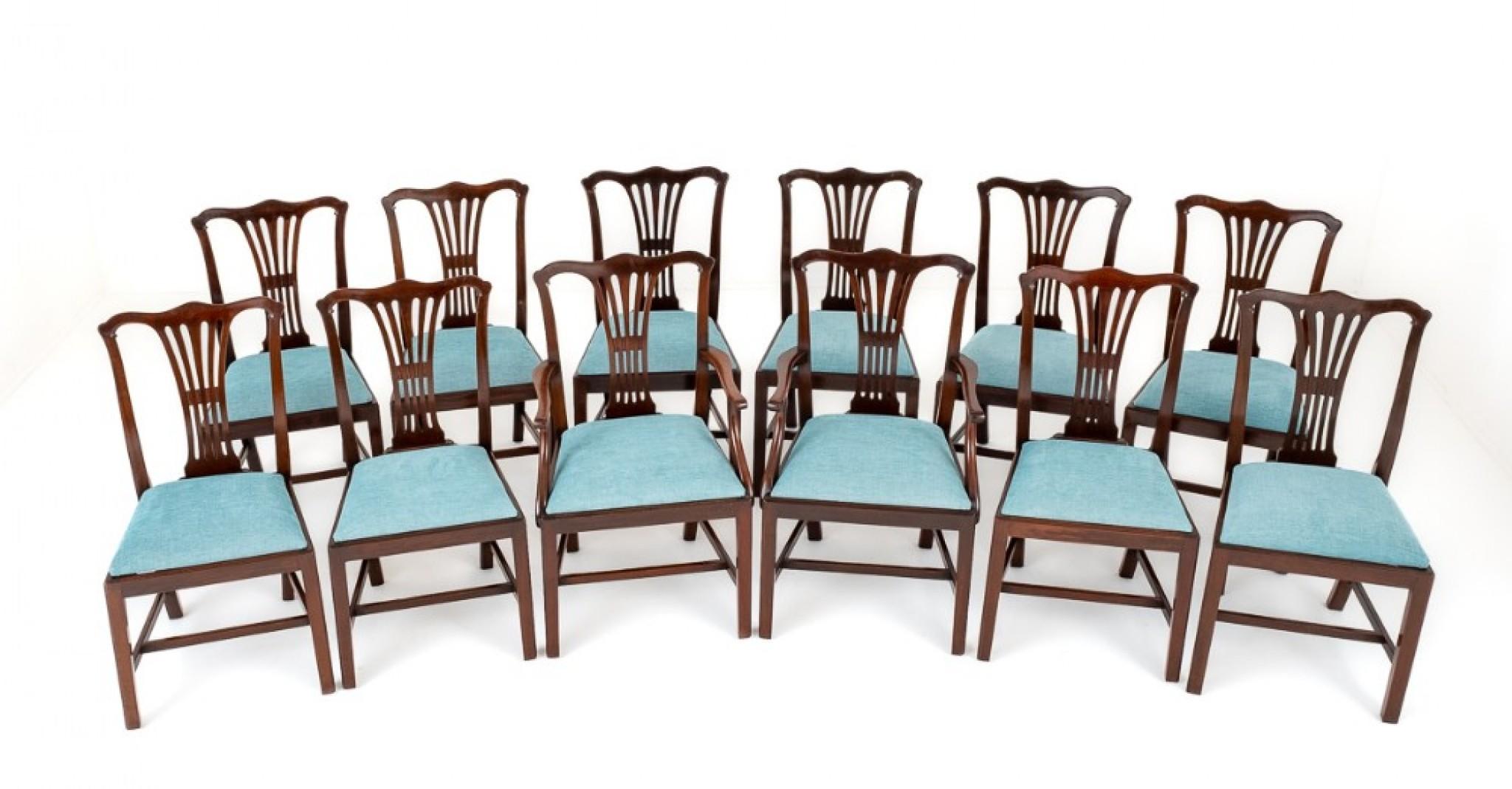 Set 12 Chippendale Dining Chairs Mahogany, 1890 3