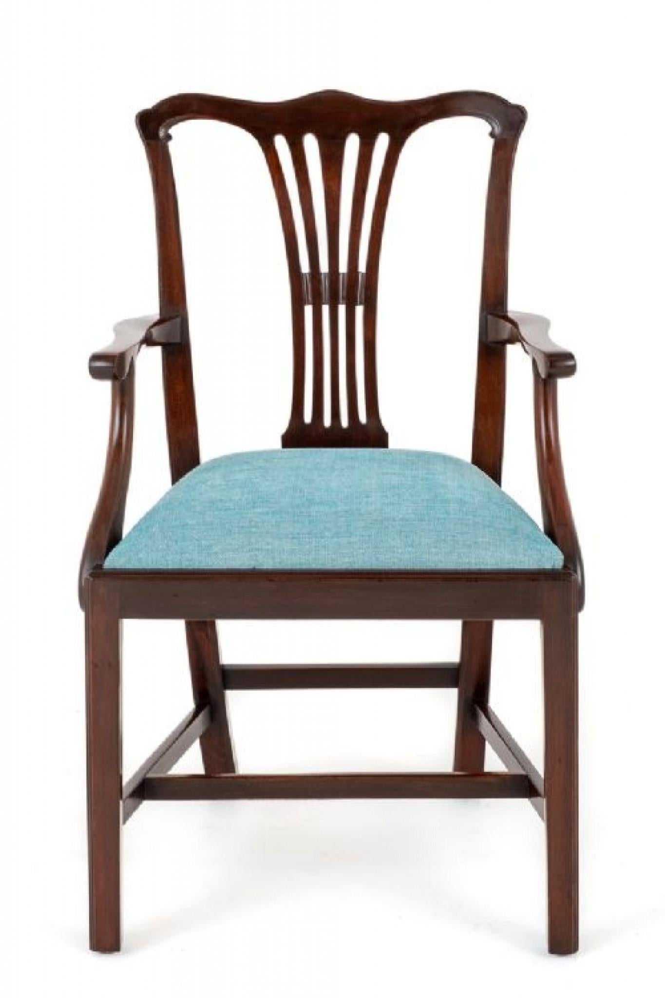 Set 12 Chippendale Dining Chairs Mahogany, 1890 4