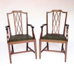 Set 12 Edwardian Mahogany inlaid dining chairs