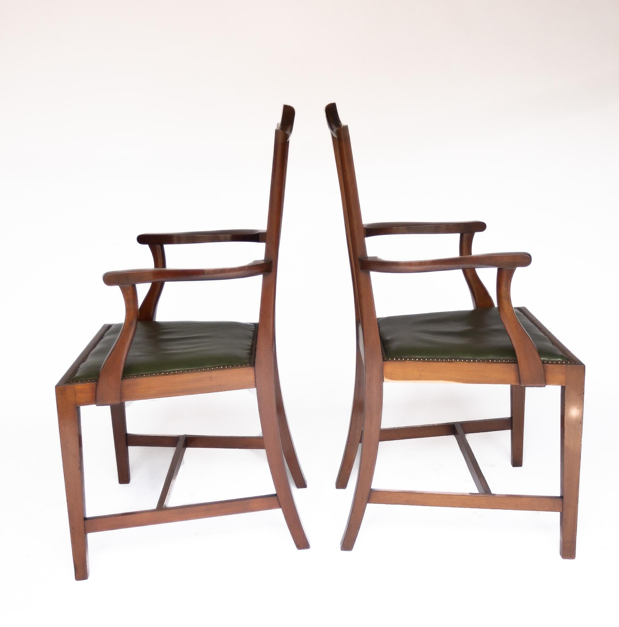 Sheraton Set 12 sedie da pranzo edoardiane in mogano intarsiato