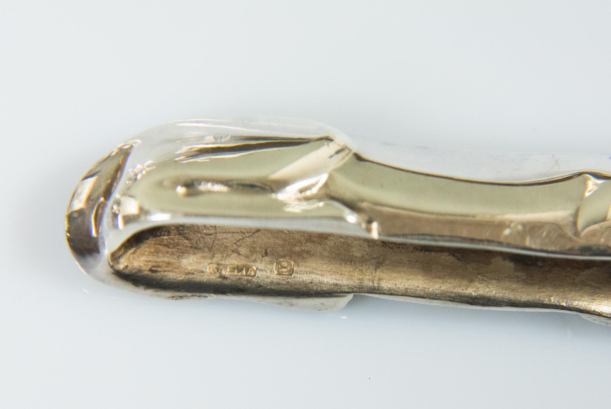 Placcato argento Set 12 poggiacoltelli Gallia Animali Art Deco Christofle Edouard Sandoz Silverplate in vendita