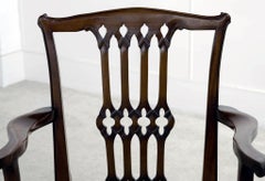 Set 12 Gothic Chippendale Dining Chairs Mahogany