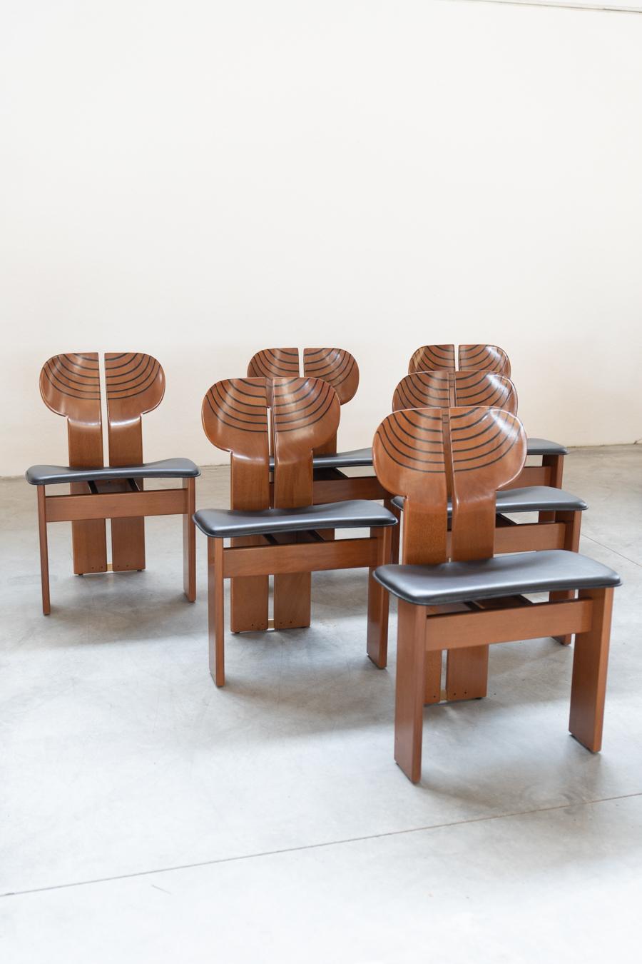 Set 12 chairs Afra & Tobia Scarpa mod. Africa - Gruppo Unico, 80/90 For Sale 11