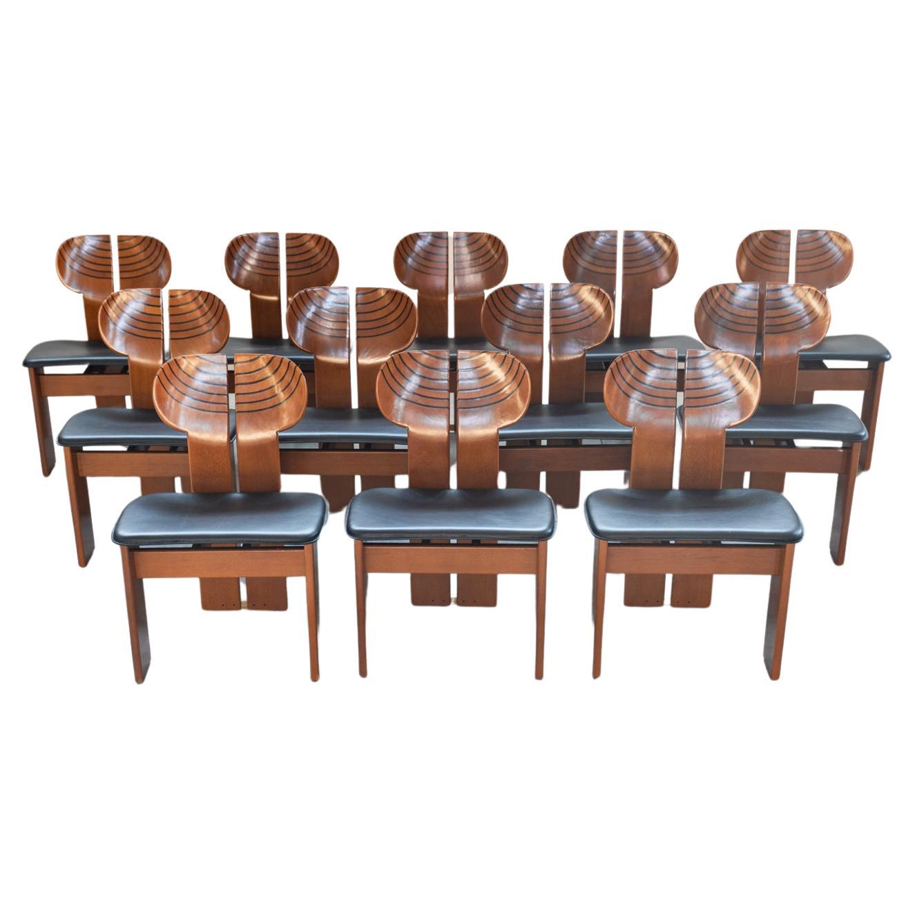Set 12 chairs Afra & Tobia Scarpa mod. Africa - Gruppo Unico, 80/90 For Sale