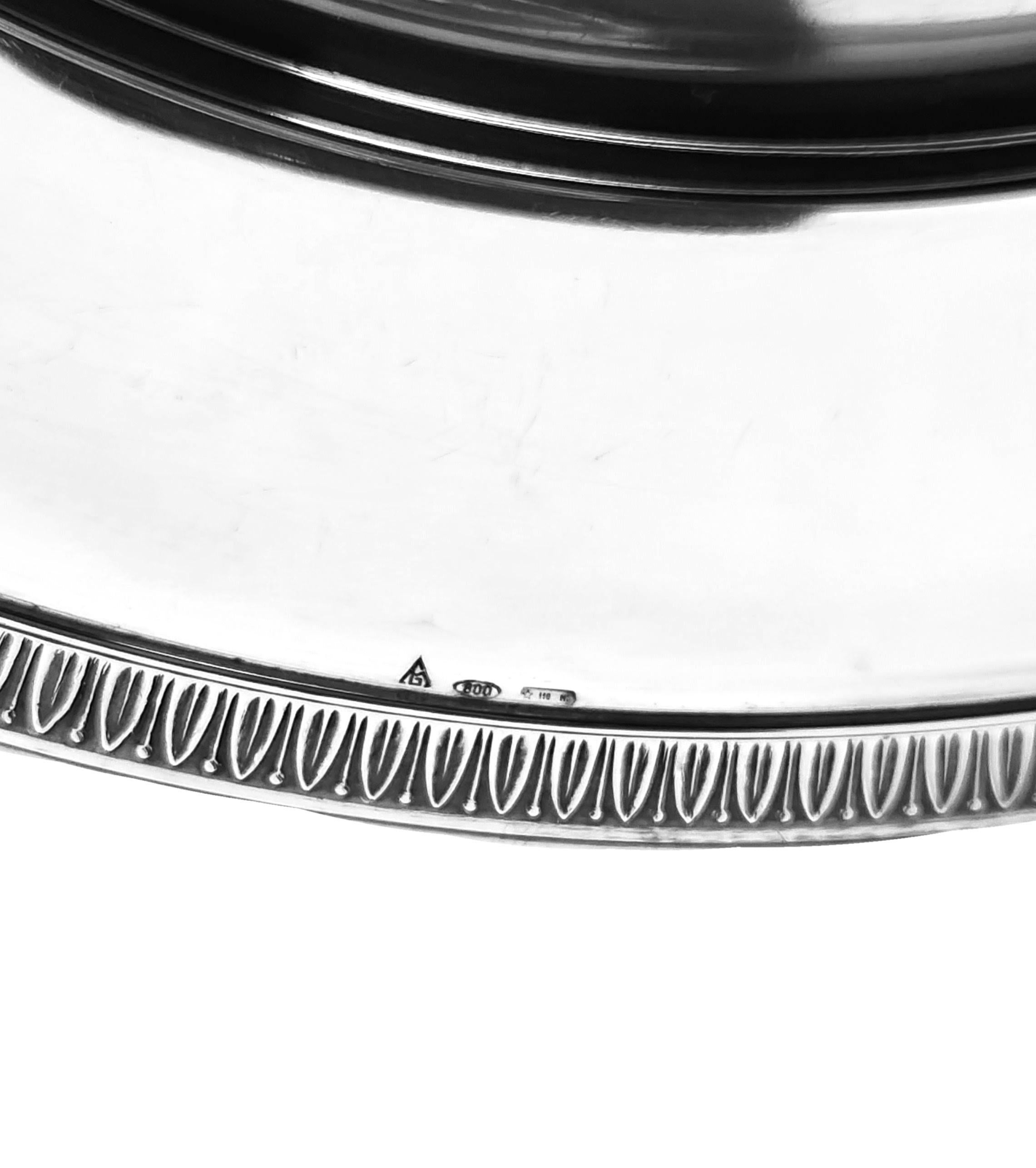 Set 12 Silver Under Plates / Lay Plates / Chargers Italian c. 1950 In Good Condition In London, GB