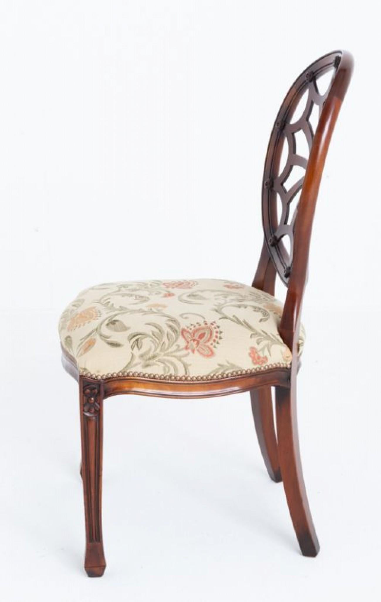 Set 12 Spider Web Back Dining Chairs Mahogany In Good Condition In Potters Bar, GB