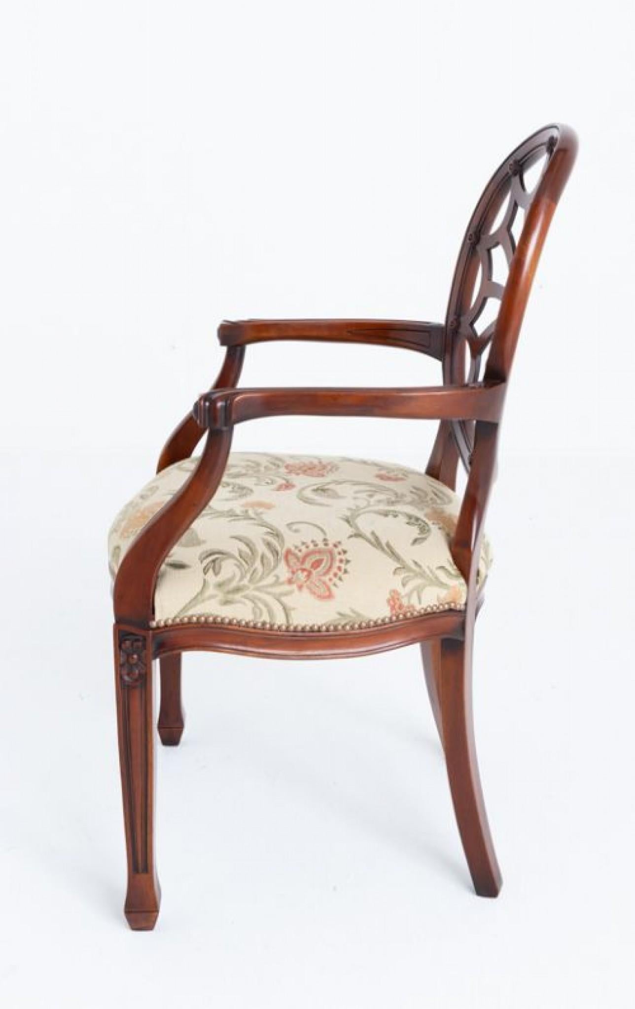Set 12 Spider Web Back Dining Chairs Mahogany 3